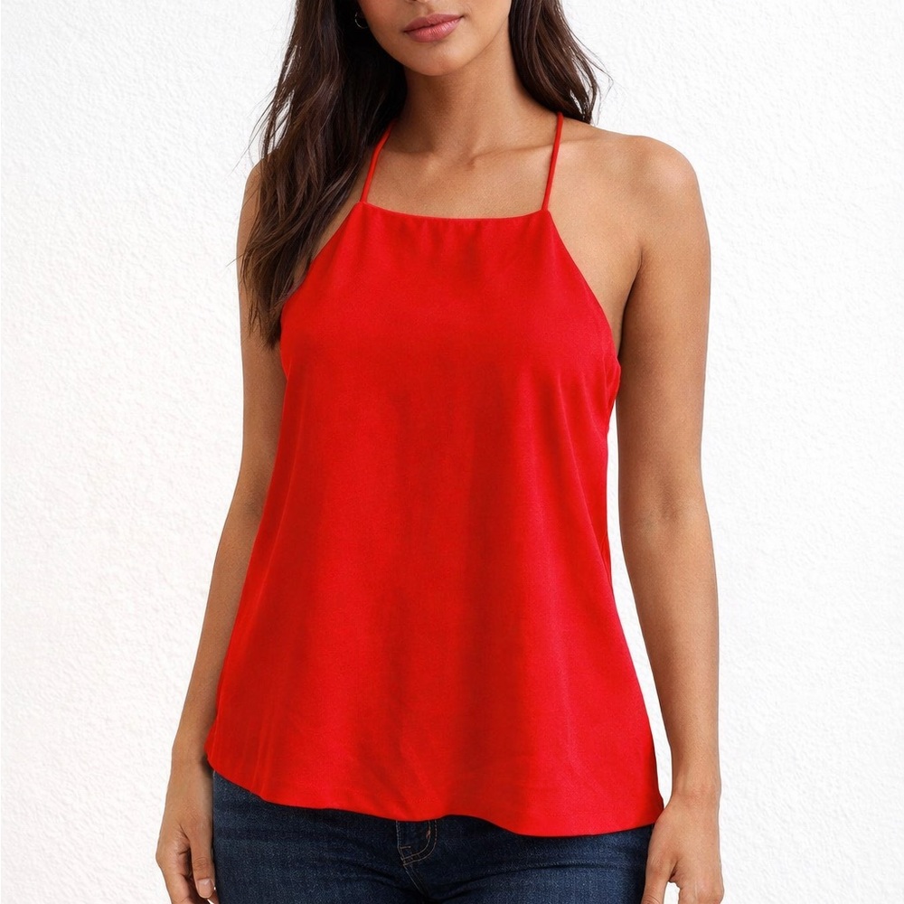 400. Prologue Red Swing Blouse Top